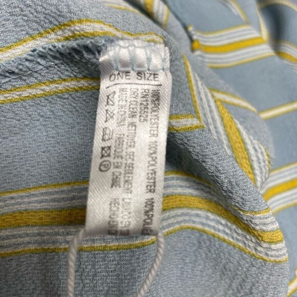 Striped Blouse Tie Front Closure Flutter Sleeves - Picture 3 of 3